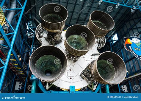 Saturn V Rocket Engine At Kennedy Space Center Editorial Stock Photo
