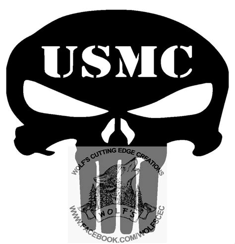 Usmc Punisher Skull Design Svg Dxf Vector Cnc Laser Cricut Etsy