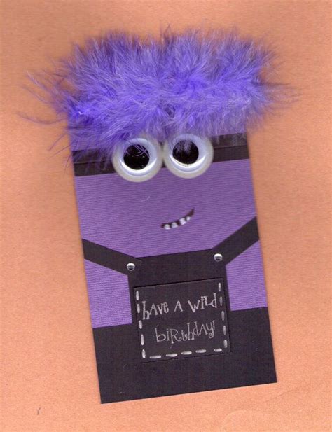Purple Minion Birthday Card Purple Minions Minion Birthday Card
