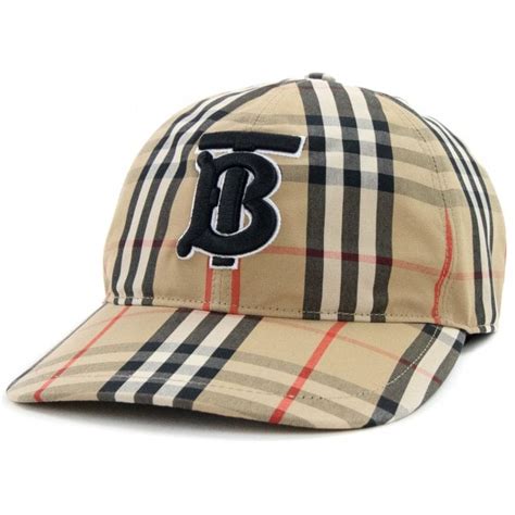 Burberry Motif Vintage Check Cotton Baseball Cap Archive Beige Onu