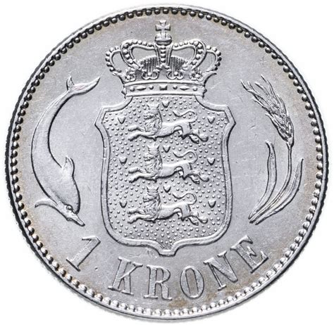 Монета Дания 1 крона crown 1916 стоимостью 1228 руб
