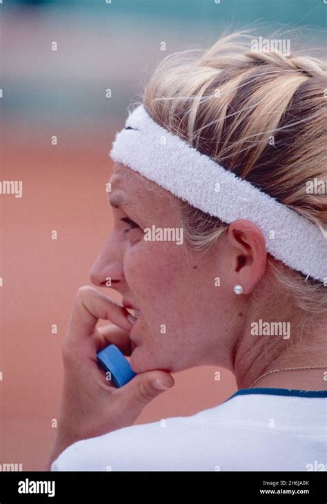 Canadian American French Tennis Player Mary Pierce At The French Open