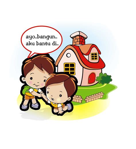 Dya masih bujang,, bapak ibukuny tinggal di luar negeri. JASA ILUSTRASI MAJALAH dan KOMIK ANAK-ANAK