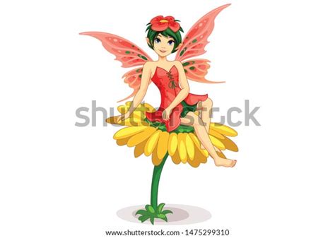 Beautiful Flower Fairy Vector Illustration 5