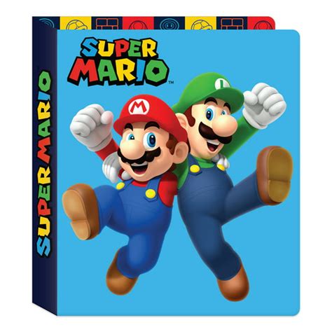 Super Mario Bros 3 Ring Vinyl Binder 1 Inch O Rings 975 Inch Wide
