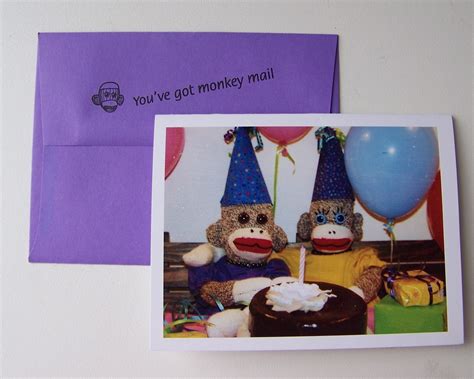 Unique And Humorous Sock Monkey Birthday Card By Monkey