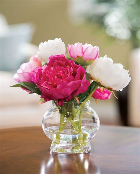 Large Peony Silk Flower Centerpiece In Mixed Mauve Pink Designed In