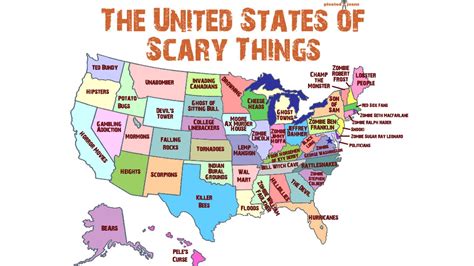 Handy Map Of The United States Showing The Scariest Thing In Every