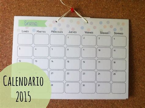 Calendario 2015 Descargable Manualidades