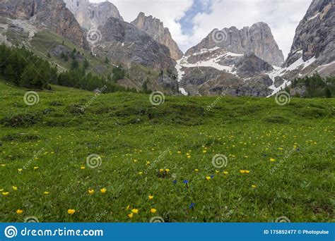 Beautiful Summer View Of Marmolada Massif From Val Rosalia Dolomites
