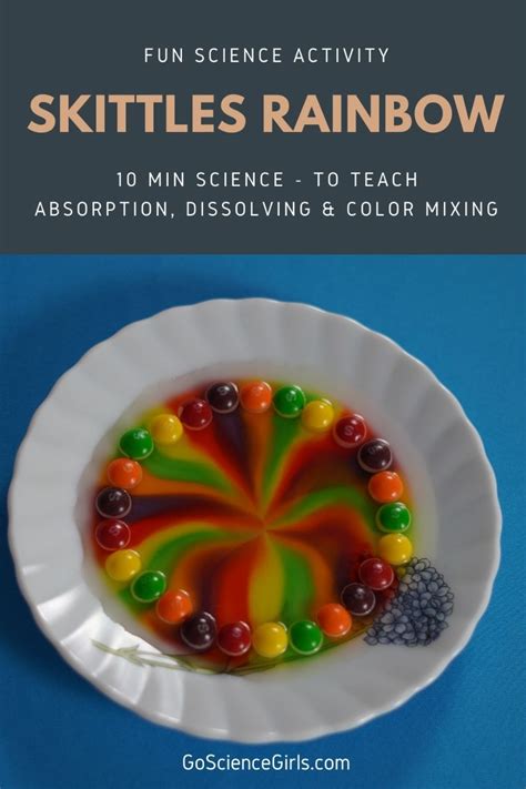 Skittles Rainbow Dissolving Dye Science Project Go Science Girls