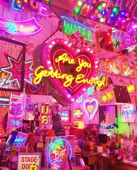 Neon Light Signs Neon Wallpaper Neon Aesthetic Picture Collage Wall