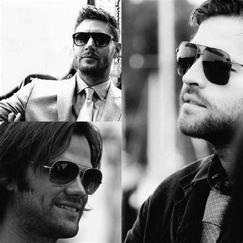 Misha Collins Jared Padalecki And Jensen Ackles Wih Sunglasses Jensen Ackles Jensen And Misha