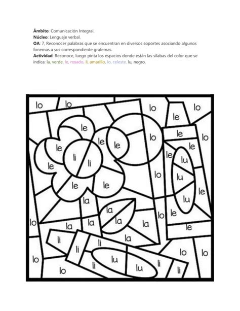 Colorea El Dibujo Según Clave De Color Profesocial