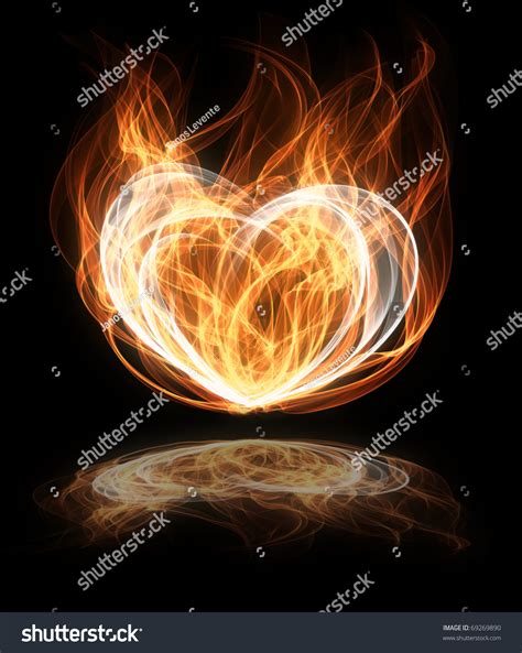 Abstract Flaming Heart Shape Illustration 69269890 Shutterstock