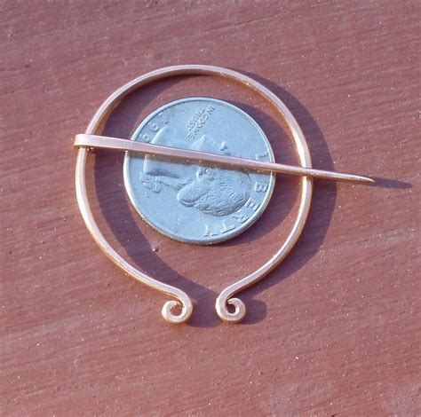 Copper Penannular Brooch Fibula Scarf Pin Shawl Pin Kilt Etsy