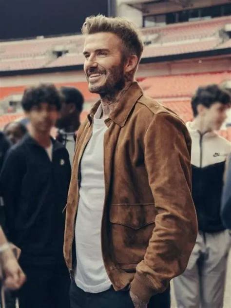 David Beckham Save Our Squad Suede Leather Jacket