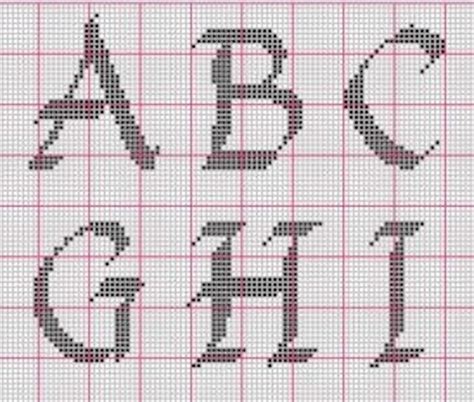 Alphabet Cross Stitch Pattern 28 Sts Tall Font Chart Etsy