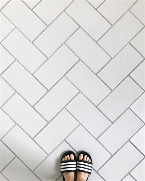 6x12 Floor Tiles Set In A Herringbone Pattern Fireclaytile