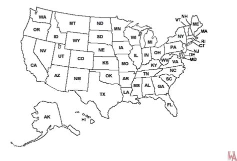 Blank Outline Map Of The United States Whatsanswer United States