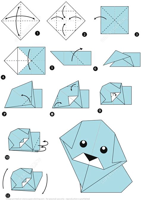 Instrucciones Para Hacer Paso A Paso Un Perro De Origami Manualidades