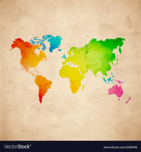 Vintage World Map Royalty Free Vector Image Vectorstock