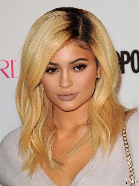 Kylie Jenner Human Hair Blonde Wig With Black Roots