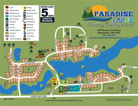 Paradise Lakes Family Campground Site Map Camping Policies
