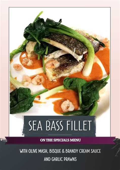 Sea Bass Fillet Fillet Garlic Prawns Sea Bass