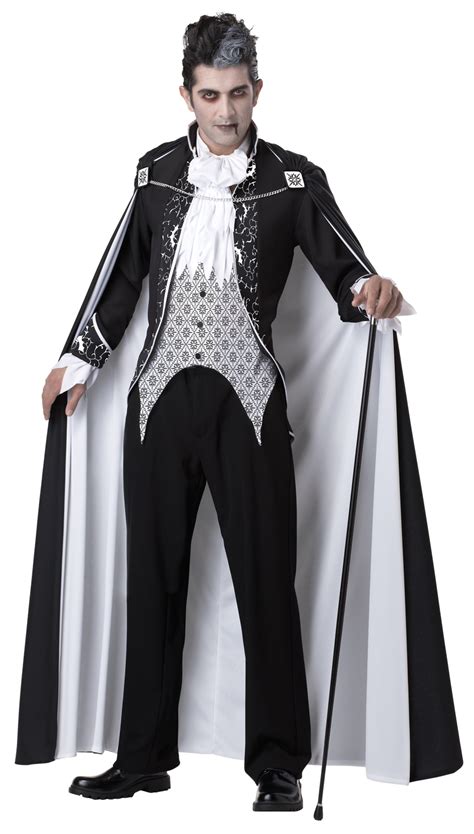 deluxe homme royal gothique vampire halloween déguisement robe noir blanc adulte costume ebay