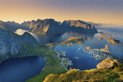 Hd Wallpaper Lofoten Islands Norway Aerial Photo Of Mountains And