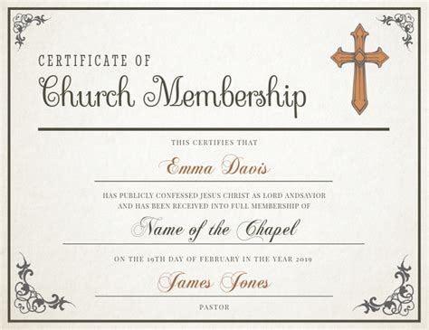New Member Certificate Template Templates Example Templates Example Baby Dedication