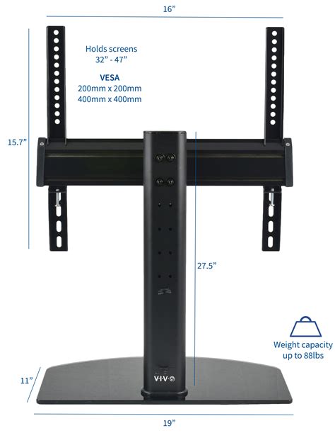 Vivo 32 To 47 Universal Tv Table Top Stand Mount With Glass Base