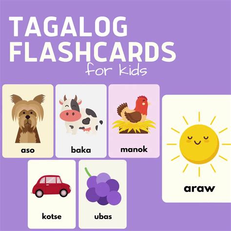 First Foods Filipino Flash Cards Bilingual Homeschool
