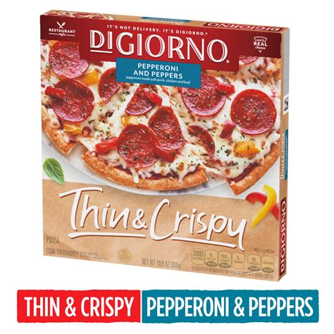 Digiorno Thin And Crispy Pepperoni And Peppers Frozen Pizza 106 Oz Box