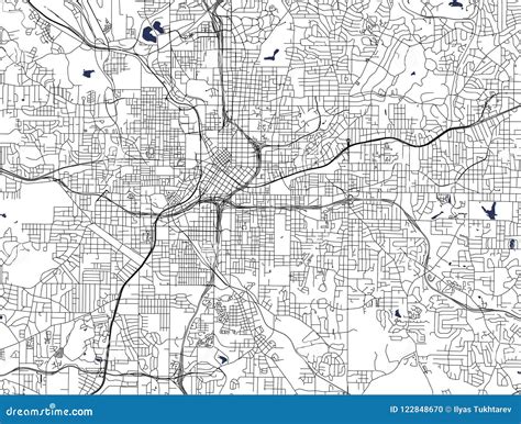 Map Of The City Of Atlanta Usa Stock Vector Illustration Of Location