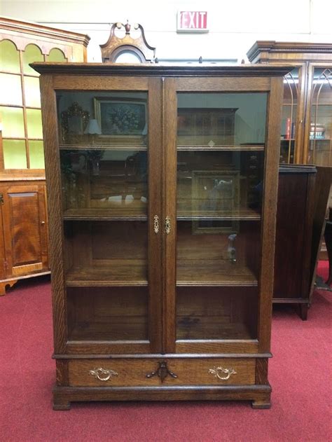 Antique Bookcase Oak Bookcase With Glass Doors What Is It Worth
