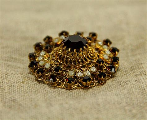 Vintage Brooch Antique Jewelry For Her Brooches With A Red Etsy Uk
