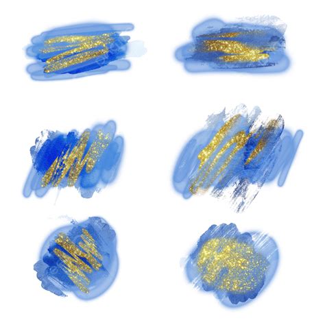 Gold Watercolor Brush Png Transparent Abstract Blue Theme Watercolor