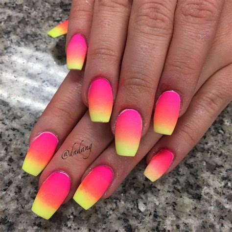 Lime Green And Yellow Ombre Nails