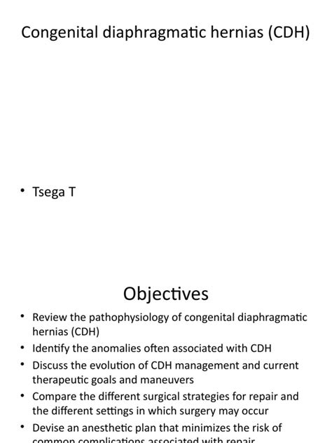 Congenital Diaphragmatic Hernias Cdh Pdf Surgery Anesthesia