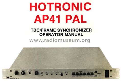 Tbcframe Synchronizer Ap41 Pal Equipment Hotronic Campbell Radiomuseum