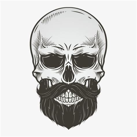 Vector Bearded Skull Skull Illustration Skull Beard Skull Art