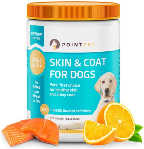 Pointpet Omega 3 6 And 9 Skin And Coat Dog Supplement 120 Count
