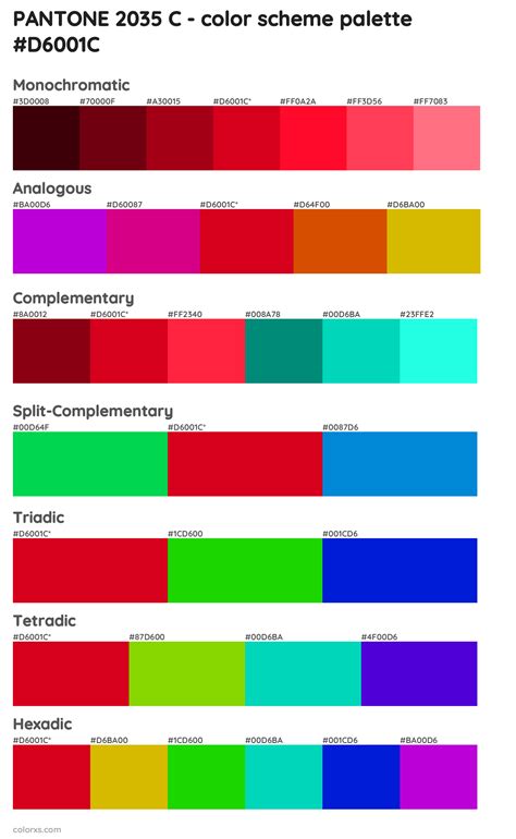 Pantone 2035 C Color Palettes And Color Scheme Combinations