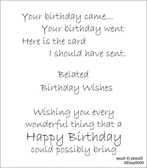 Belated Birthday Card Verses Printable Templates Free