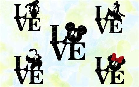 Love Disney Svg Dxf Eps Studio V3 Jpeg Png File For Etsy