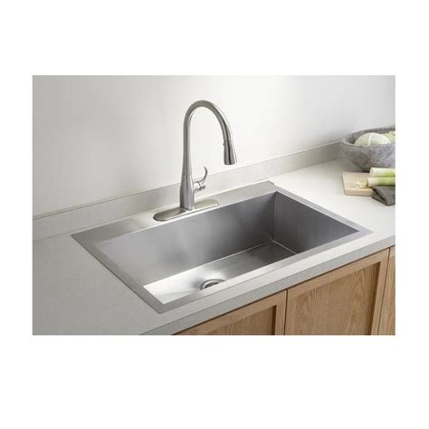 Single bowl kitchen sink top mounts are useful but can be limiting when trying to multitask. 33 Inch Top-Mount / Drop-In Stainless Steel Single Super ...