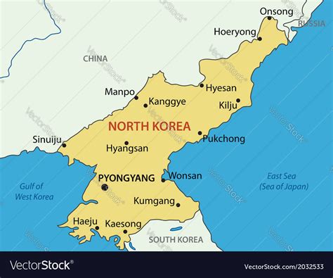 democratic peoples republic korea map royalty free vector