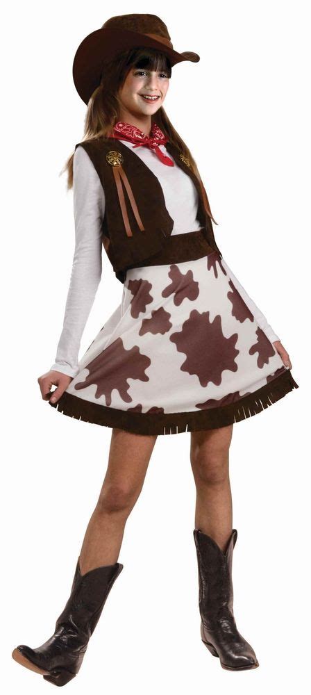 Girls Cowgirl Costume Children Vest Skirt Hat Bandanna Cow Girl Rodeo Child Kids | Girls cowgirl ...